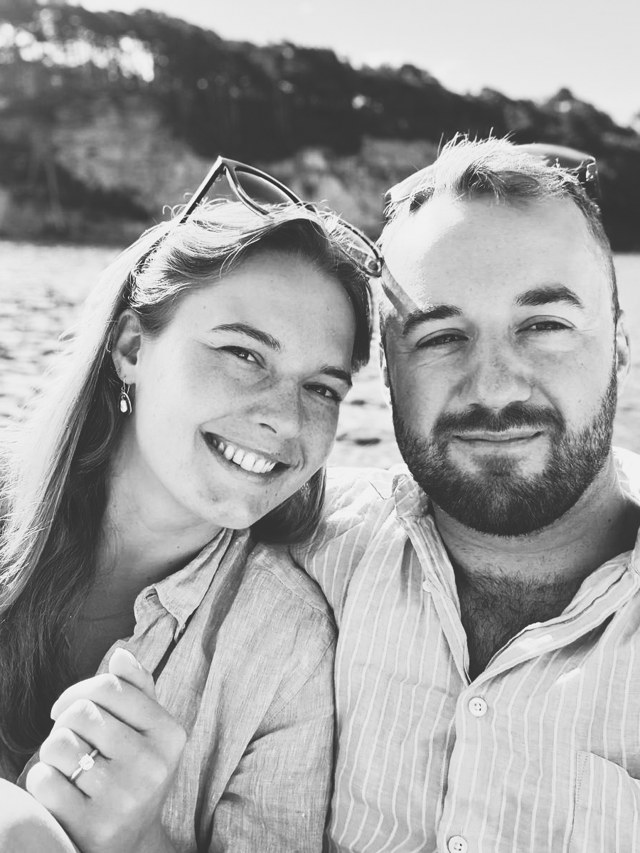 Jenna and Huw smiling together